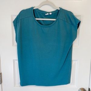 Gap teal sweater top with open back detail - S